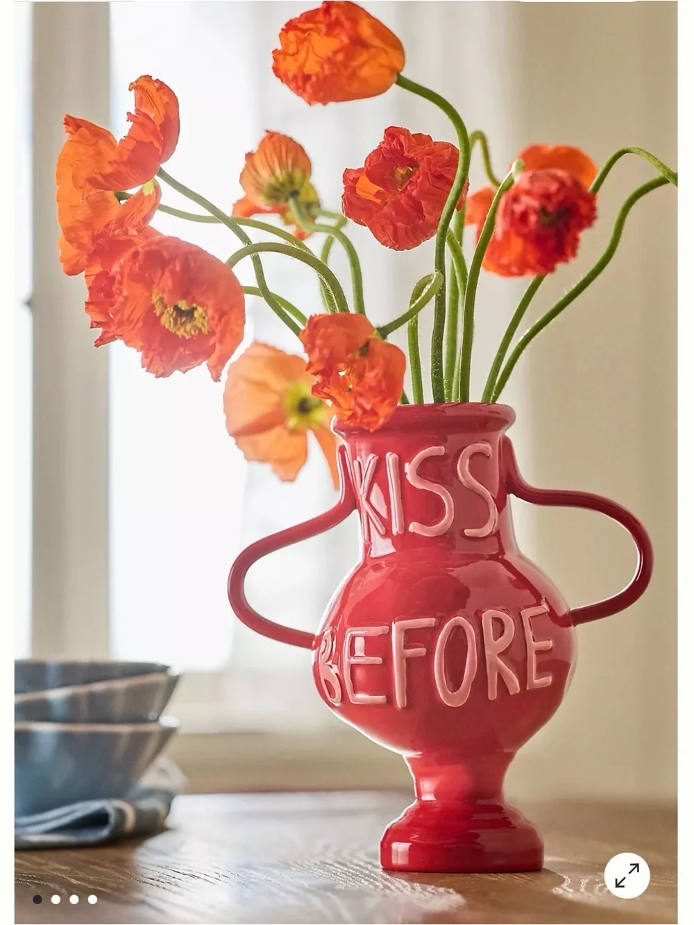 NIB Anthropologie L&Clay L and Clay Ceramic vase kiss before you go